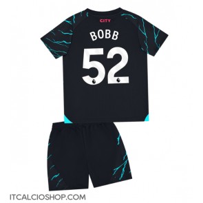 Manchester City Oscar Bobb #52 Terza Maglia Bambino 2023-24 Manica Corta (+ Pantaloni corti)